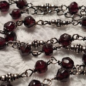 Garnet Silpada Beaded Necklace N1053 (16–18”) Deep Red - Tested
